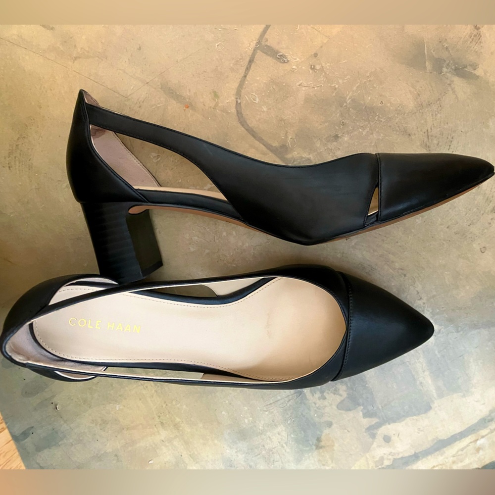 Go-to Black Block Heels (w/cutouts)